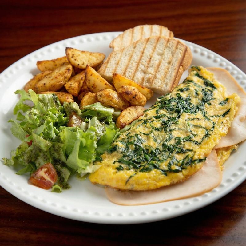 Omelette de espinacas y pavo